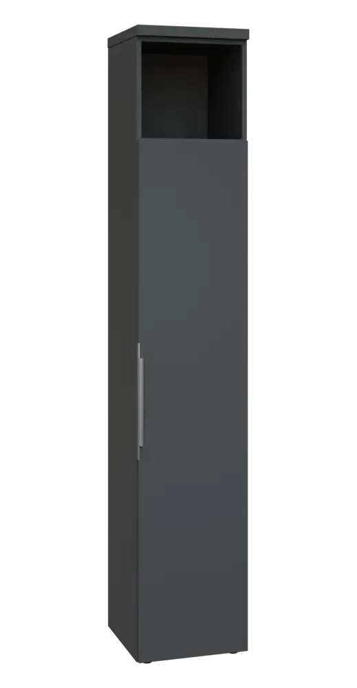 SIN 6 - 4DN kancelářská skříň, 1-dveřová/nika, pravá, 2170x400x400, antracit